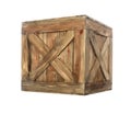 Old closed wooden crate on white Royalty Free Stock Photo