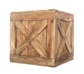 Old closed wooden crate isolated Royalty Free Stock Photo