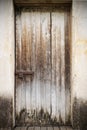 Old closed wooden door