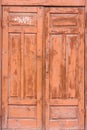 Old closed wooden entranse door Royalty Free Stock Photo