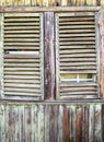 Old closed wooden window shutters Royalty Free Stock Photo