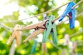 Old clothespins Royalty Free Stock Photo