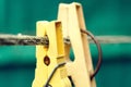 Old clothespins Royalty Free Stock Photo