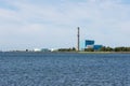Old coal power plant on the Long Island Sound Royalty Free Stock Photo