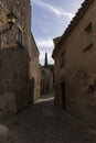 cobbled street in the medieval town of pals on the costa brava Royalty Free Stock Photo