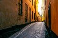 Old cobbled street of Stockholm Royalty Free Stock Photo