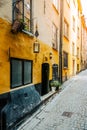 Old cobbled street of Stockholm Royalty Free Stock Photo