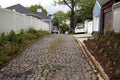Old cobblestone side lane, Perth Amboy, NJ, USA Royalty Free Stock Photo