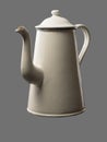 Old coffee pot isolated on grey Backdrop Royalty Free Stock Photo