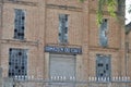 Warehouse facade, old building used to store coffee, front view, Brasil, South America