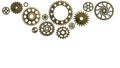 Old cogs on a worn isolated background technology circuits machine Royalty Free Stock Photo
