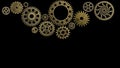 Training old cogs on a worn technology circuits machine New future concept background for business solution metal gold