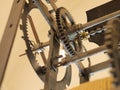 Old cogwheel mechanism from a hour machine.