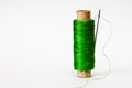 Silk green thread. Royalty Free Stock Photo