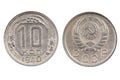 Old coin of the USSR 10 kopeks 1940 Royalty Free Stock Photo