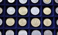 Old coins for numismatic mat Royalty Free Stock Photo