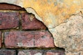 Old collapsing red brick wall Royalty Free Stock Photo