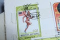 Postage stamps, American Athlete Royalty Free Stock Photo