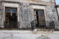 Old colonial architecture at the Uruguay`s coast window and balcony Royalty Free Stock Photo