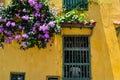 Old colonial facade in Cartagena Colombia Royalty Free Stock Photo
