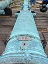 An old colonial Spanish canon with ornamental inlay