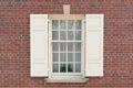 Old Colonial Window on Brick Building