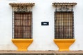 Old Colonial Windows in Mompox, Colombia Royalty Free Stock Photo