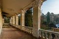 Old colonnade in an abandoned mansion Royalty Free Stock Photo