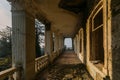 Old colonnade in an abandoned mansion Royalty Free Stock Photo