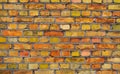 Old color structure of a brick wall. Royalty Free Stock Photo