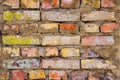 Old colored brick wall background Royalty Free Stock Photo