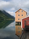 Old colored houses of Mosjoen, Norway Royalty Free Stock Photo