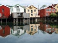 Old colored houses of Mosjoen, Norway Royalty Free Stock Photo