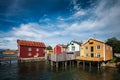 Old colored houses in Mosjoen Norway Royalty Free Stock Photo