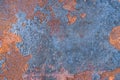 Old colored obsolete metal rusty texture steel blue and brown background Royalty Free Stock Photo