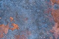 Old colored obsolete metal rusty texture steel blue and brown background Royalty Free Stock Photo