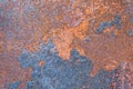 Old colored obsolete metal rusty texture steel blue and brown background Royalty Free Stock Photo