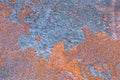 Old colored obsolete metal rusty texture steel blue and brown background Royalty Free Stock Photo