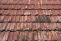 Old colored red roof tiles closeup Royalty Free Stock Photo