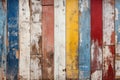 Old colored wood planks texture background, vintage damaged painted boards. Rough wooden wall, worn multicolored surface. Theme of Royalty Free Stock Photo