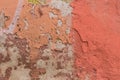 Old colored worn weathered concrete peeling plaster wall texture background