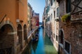 Apartments on a canal, Venice, Italy Royalty Free Stock Photo