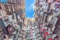 Old Colorful Apartments in Hong Kong, China