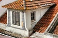 Old and colorful facade and roof in Lisbon Royalty Free Stock Photo