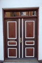 Old Colorful Brown Door in Ribe, Denmark