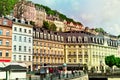 Old colorful buildings in Karlovy Vary, Czech Republic Royalty Free Stock Photo