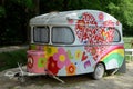 Old and colorful caravan.
