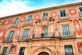 Old colorful Episcopal Palace facade in Murcia Royalty Free Stock Photo