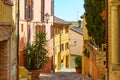 Old colorful street in Santarcangelo di Romagna in Italy Royalty Free Stock Photo