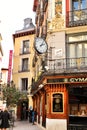 Old colorful and vintage facades in Madrid